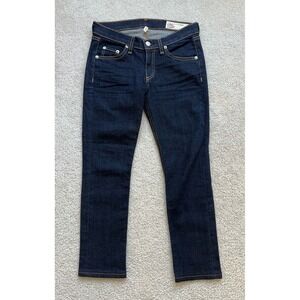 Rag & Bone Size 25 Low Rise Skinny Capri Jeans Heritage Dark Indigo